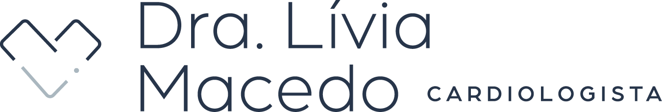 Coração geométrico azul, logomarca da Dra. Lívia Macedo