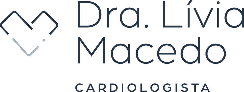 Coração geométrico azul, logomarca da Dra. Lívia Macedo